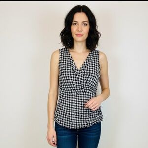 Halogen Black and White Houndstooth Blouse